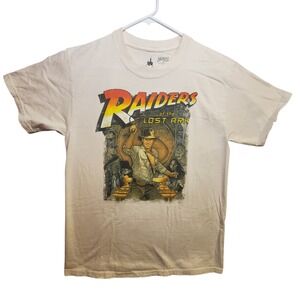 Raiders Of The Lost Ark Indiana Jones Disney Parks Beige S/S T-Shirt Medium Tee